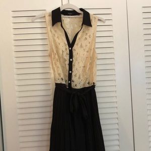 Lace button down dress